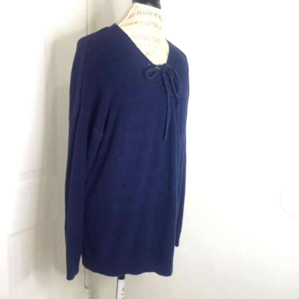 Old Navy Navy Knit Lace-up Oversized Sweater Sz XL